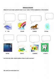 English worksheet: Dream symbols