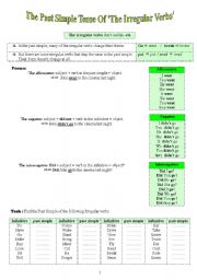English Worksheet: The Past Simple Tense of Irregular Verbs