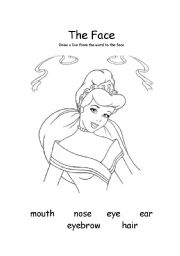 English worksheet: Princess Face worksheet