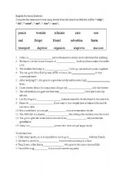 English Worksheet: Suffix