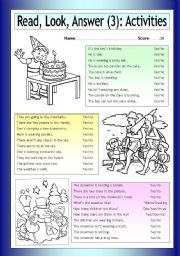 English Worksheet: Read - Look - Answer: Activities (3)