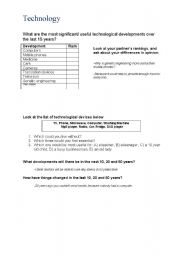 English worksheet: Technology conversation (advanced)