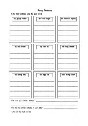 English Worksheet: Funny Sentences