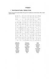 English Worksheet: cities puzzle