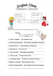 English Worksheet: Relative Clauses