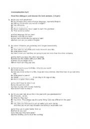English Worksheet: complete the dialogue