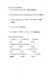 English worksheet: worhsheets
