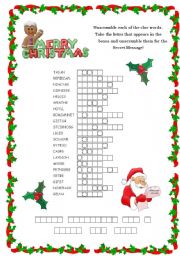 English Worksheet: Secret Message form Santa