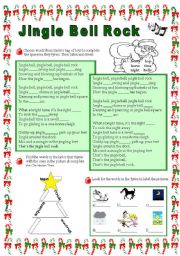 Jingle Bell Rock fill-in-the-gaps worksheet