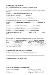 English worksheet: Conditionals