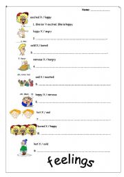 English Worksheet: Feelings