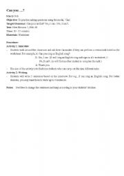 English Worksheet: i can 