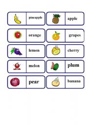 English Worksheet: FRUIT DOMINOE