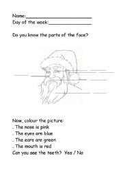 English worksheet: lavel the parts of the face