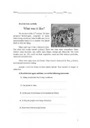 English Worksheet: practising text comprehension and writing a composition