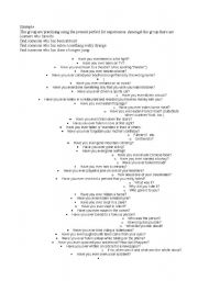 English worksheet: Present Perfect Questions