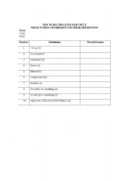 English Worksheet: new word checking