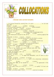 English Worksheet: Collocations - multiple choice