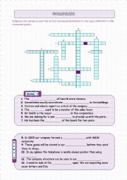 English Worksheet: Company (Crossword)