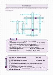 English worksheet: Company (Crossword)