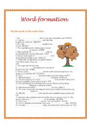 Word Formation worksheet for ambitious students:)