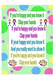 English Worksheet: If youre Happy and you Know it