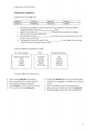 English Worksheet: Vocabulary exercise