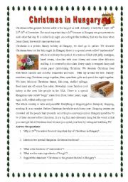 English Worksheet: Christmas in Hungary