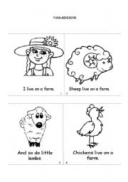 English Worksheet: farm mini book