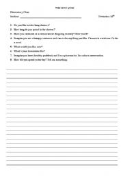 English worksheet: Writing 