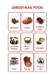 CHRISTMAS FLASHCARDS (set 3 - foods)