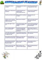 English Worksheet: Conversation starters