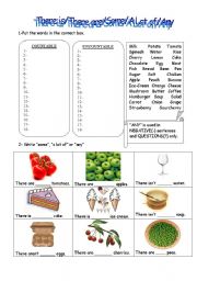 English Worksheet: some - a lot of - any