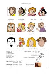 English Worksheet: Handout Face describing people
