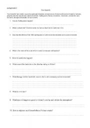 English Worksheet: geohazards