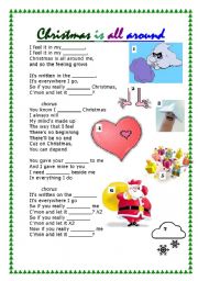 English Worksheet: Christmas is all around