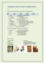 English Worksheet: Common Irregular Verbs-Simple Past