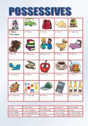 English Worksheet: Possessives for beginners