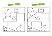 English Worksheet: Shapes and colours game (2)