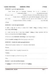 English Worksheet: remedial work