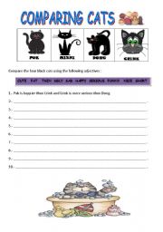 English Worksheet: COMPARING CATS