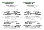 English Worksheet: Rudolph Christmas Carol Lyrics Worksheet (fill in the blank)