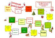 English Worksheet: Christmas Board Game With Preposition Focus