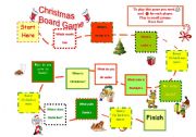 Christmas Board Game With Preposition Focus