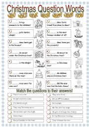 English Worksheet: Question Words - Christmas theme