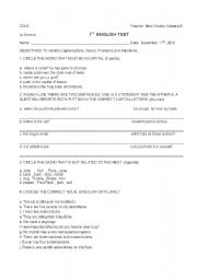 English worksheet: test