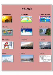 English worksheet: weather