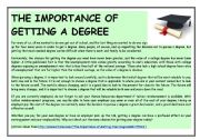 THE IMPORTANCE OF GETTING A DEGREE