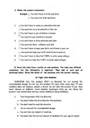 English worksheet: modals muust&have to