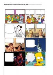 English Worksheet: Cartoonify yourself! Make the statue of Liberty, Omer speak.